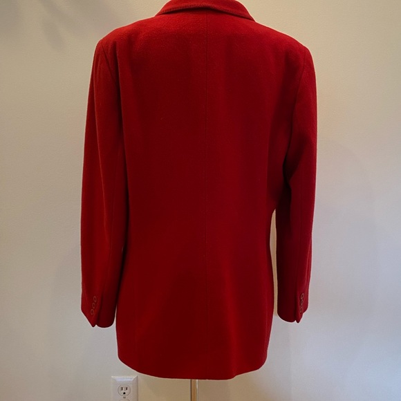 Liz Claiborne Womens Red Wool Blazer w Notch Lapel & Pockets / Size 14 Petite - Picture 6 of 12